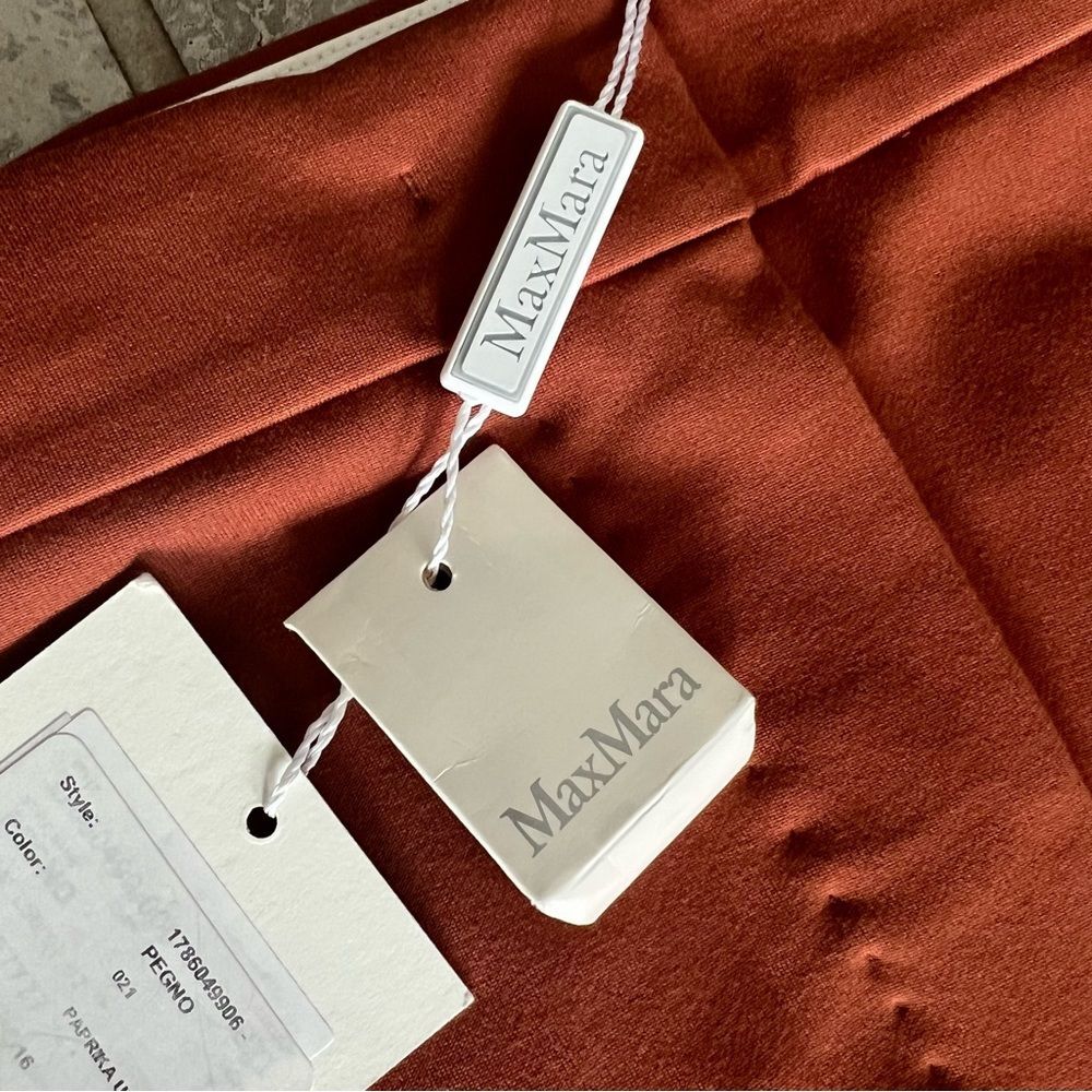 MaxMara Pegno Straight Leg Pants, Orange, Size 16 - Picture 10 of 13